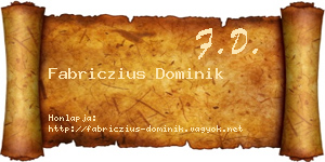 Fabriczius Dominik névjegykártya