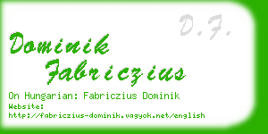 dominik fabriczius business card